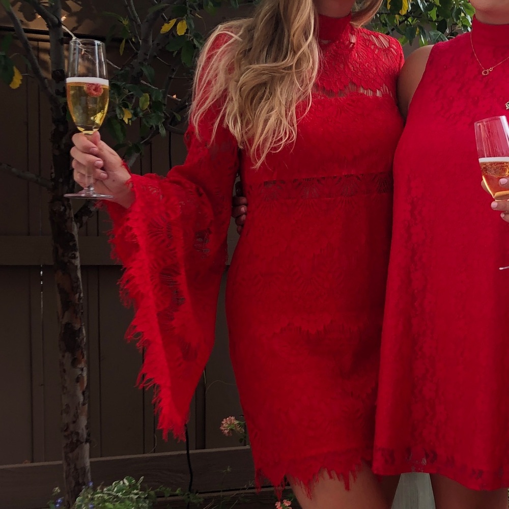 MINKPINK Red Lace Dress